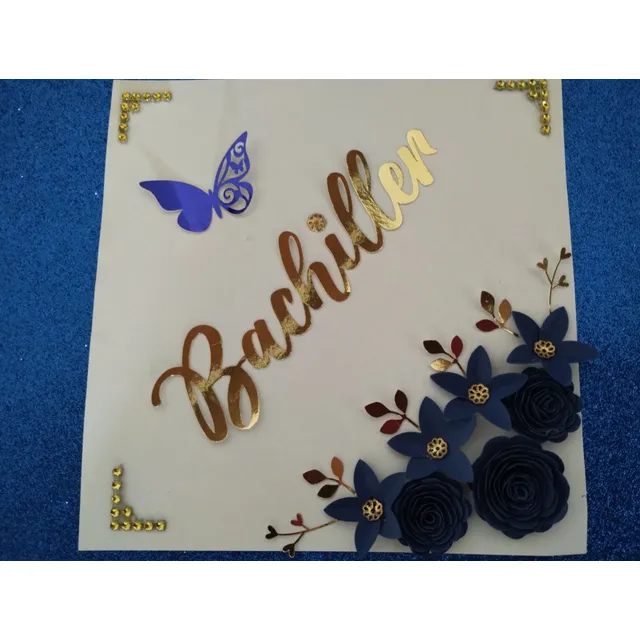 Combo Nombre Y Mensaje Para Birretes, Rosas Y Mariposas