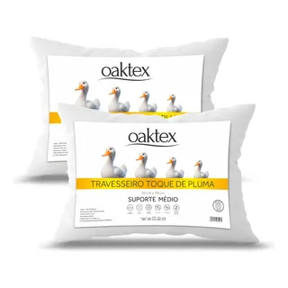 Kit 2 Travesseiros50x70- Toque De Pluma- Médio- Antialérgico Kit 2 Travesseiros50x70- Toque De Pluma- Médio- Antialérgico