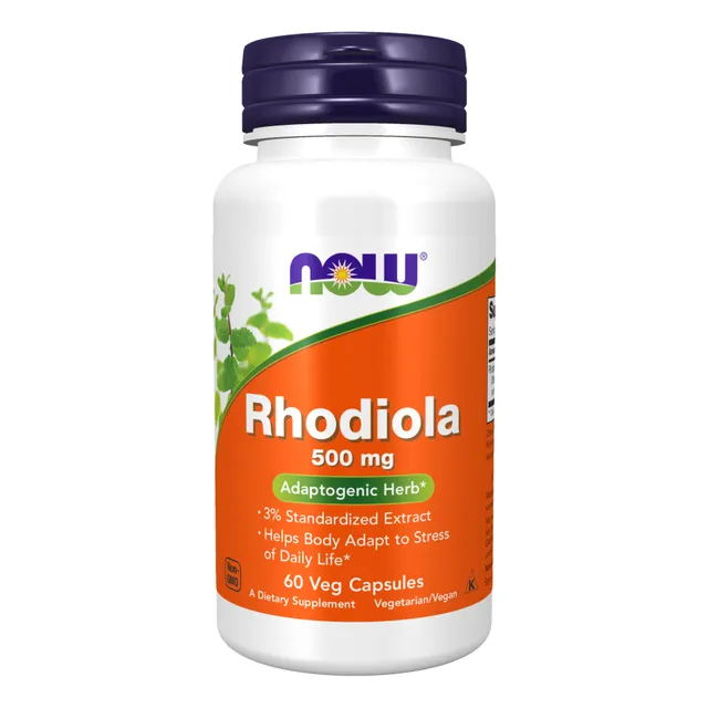 Suplemento en cápsula NOW Extracto de rhodiola de 60 un