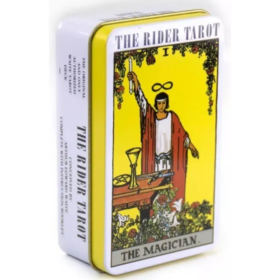 Tarô The Rider Waite Tarot Deck Em Lata Com Bordas Douradas