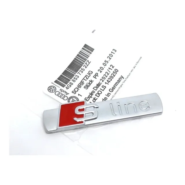 Emblema Sline Metal Fosco Audi A1 A3 A4 A5 A6 A7 Q3 Q5 Q7 Tt