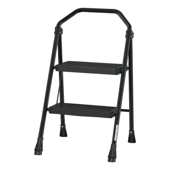Escalera Tubular, Plegable, 2 Peldaños, Truper 103142 Color Negro
