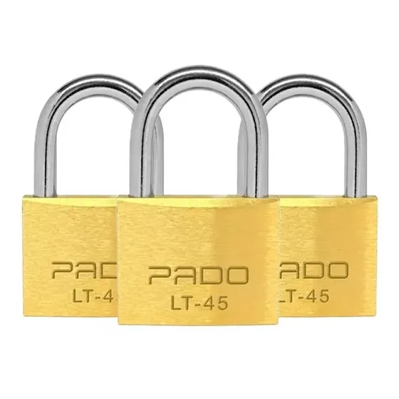 Kit 3 Cadeados Pado 45mm Chaves Latão Não Enferruja Portão 