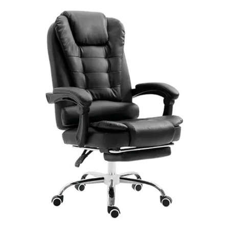 Silla Sillon Oficina Reclinable Gerencial Cuero Sintético Negro Cuero Sintético Silla Sillon Oficina Reclinable Gerencial Cuero Sintético Negro Cuero Sintético