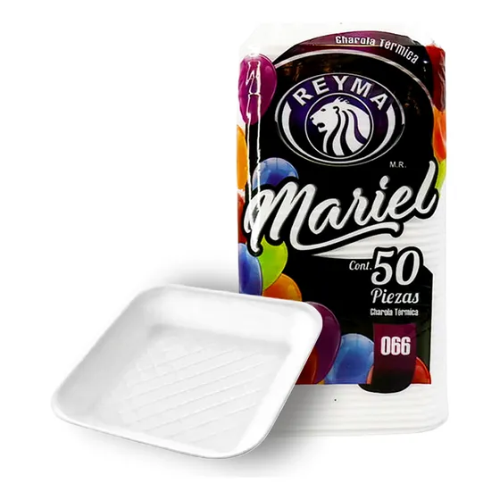 5 Bolsas Con 50 Charolas Térmicas 15x15 Cm / Caja Con 250 Pz