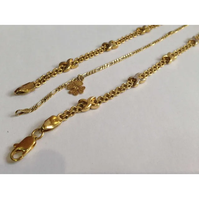 Esclava Pulsera Con Dije 4 Trébol 18k Gf P18k(no Son De Oro)