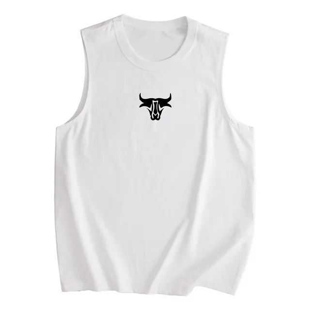 Camiseta Sin Mangas Bull Crest De Verano Para Hombre