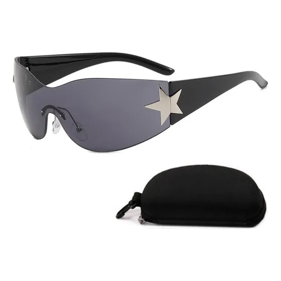 Mujer Lentes De Moda Gafas De Sol Y2k Estrella Anteojos