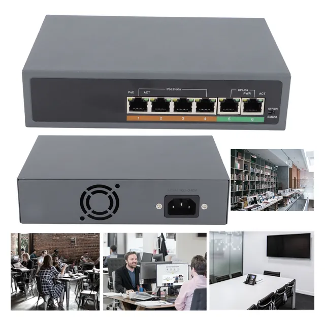 6-puertos Switch De Escritorio Con 4-port Poe, 10/100 Mbps
