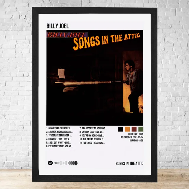 Cuadro Billy Joel Songs In The Attic 30x40 Cm C563