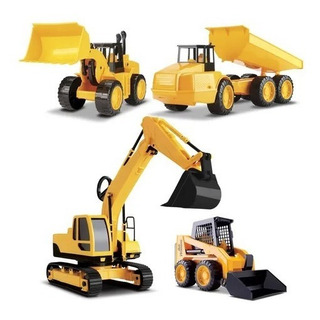 Kit 4 Em 1 Brinquedo Trator Escavadeira Bob Workers Infantil Kit 4 Em 1 Brinquedo Trator Escavadeira Bob Workers Infantil