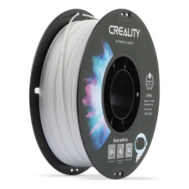 Filamento De Impresión 3d Petg 1.75 Mm 1kg Crealty Color Blanco