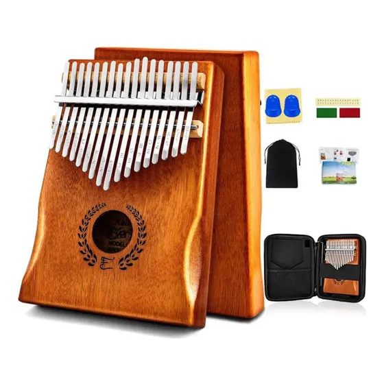 Kalimba De 17 Teclas De Madera Con Estuche