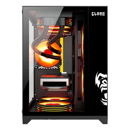 Gabinete Gamer Aquario Clanm Grodd Night Lateral de Vidro Temperado