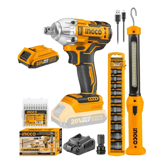 Llave De Impacto Linternas Dado De Impacto Ingco Inalambric
