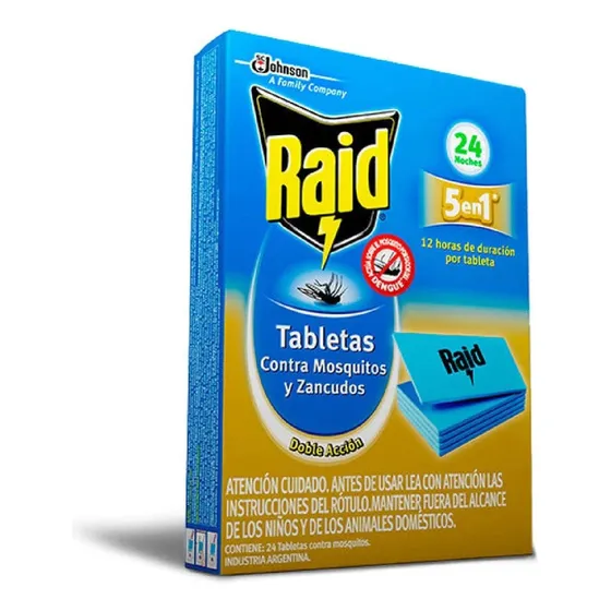 Raid Contra Mosquitos Y Zancudos 24 Noches Tabletas