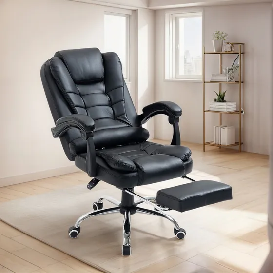 Silla Sillon Oficina Ejecutivo Escritorio Gerencial Pc Cuota Color Negro Material del tapizado Cuero sintético Smart Tech WS6119