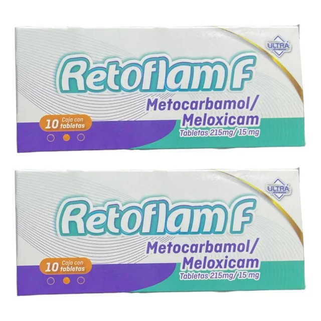 Dos Retoflamf Metocarbamol Con Meloxicam 215/15mg 10 Tabs Cu