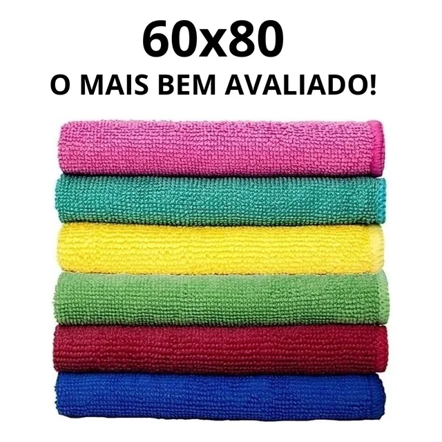 Kit 10 Panos De Chão Microfibra Flanela 60*80cm Power Clean
