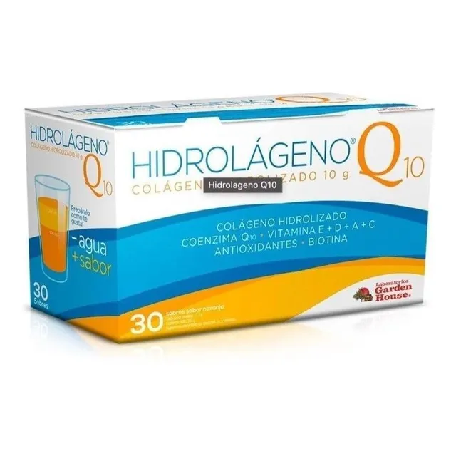 Colageno Hidrolizado/coenzima Q10/vit A+c+e Hidrolageno Q10 Sabor Naranja Garden House