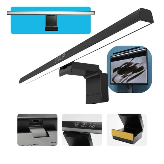 Luminária Barra Led Luz Monitor Mesa Notebook Computador Usb Mesa Preto Diggicom