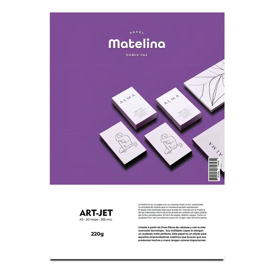 Papel Matelina Doble Faz 220g A3 20 Hojas