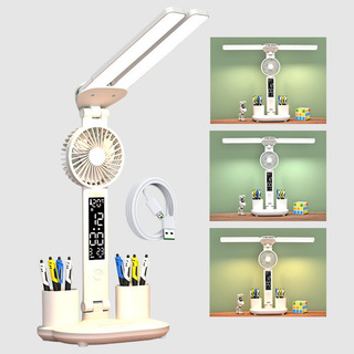 Lámpara De Escritorio Con Ventilador Led Recargable Por Usb Lámpara De Escritorio Con Ventilador Led Recargable Por Usb