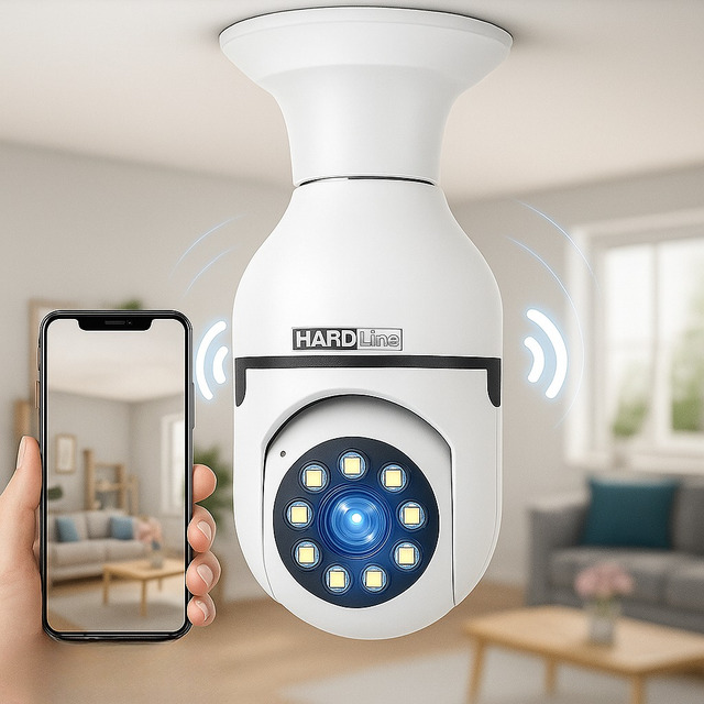 Câmera De Segurança Lâmpada Ip Wifi App Yoosee Espiã 360º Com Visão Noturna Interna E Exte...