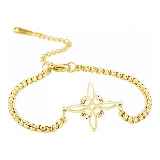 Pulsera Nudo De Bruja Celta Dorada Acero / Todojoyas
