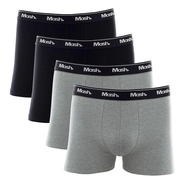 Kit 4 Cuecas Boxer Cotton Elástico Algodão Conforto Mash Kit 4 Cuecas Boxer Cotton Elástico Algodão Conforto Mash