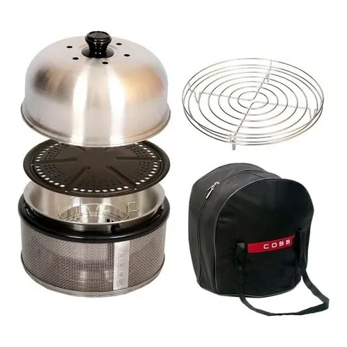 Parrilla Portatil Rejilla Bolso Cobb A Carbon Transportable Color Plateado