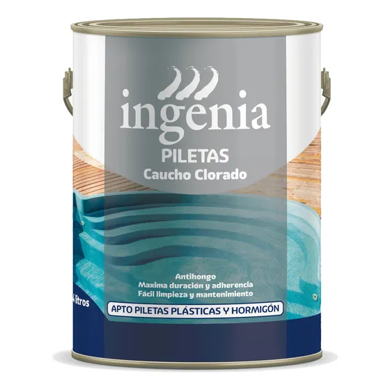 Pintura Para Pileta Caucho Clorado 4 Litros Mate Ingenia Celeste Profundo