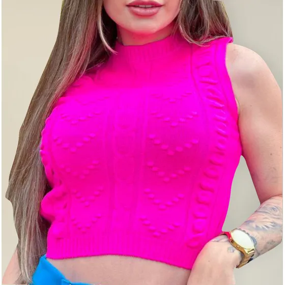Regatinha Primavera Verão Moda Feminina Tricô Modal Barcelon