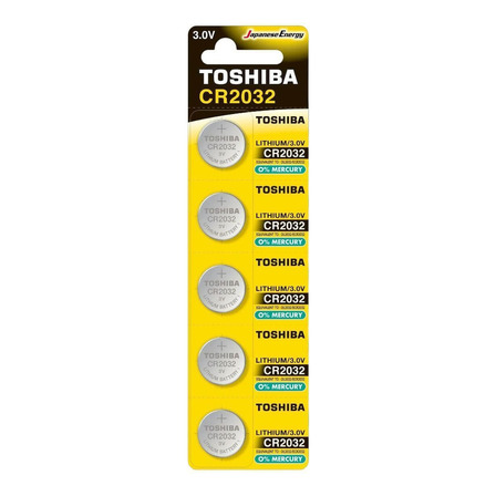 Pilha Moeda Lithium 3v Cr2032 C/ 5 Pilhas Toshiba Pilha Moeda Lithium 3v Cr2032 C/ 5 Pilhas Toshiba