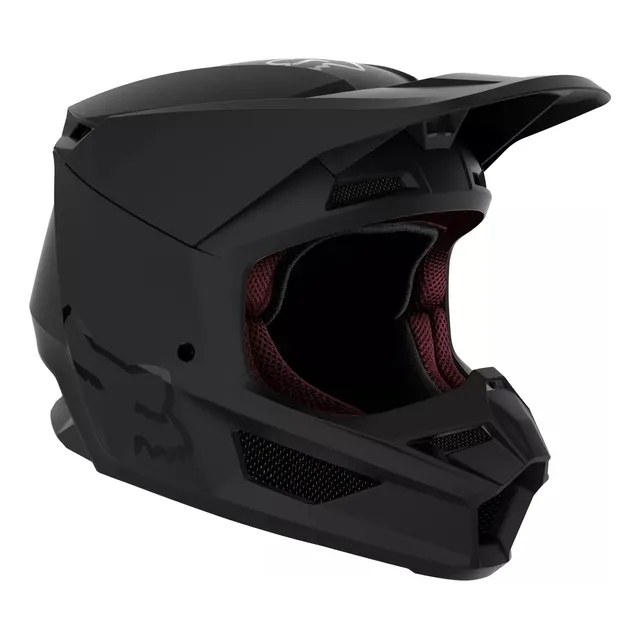 Casco Motocross Fox Racing Youth Niños V1 Matt Black - Fas