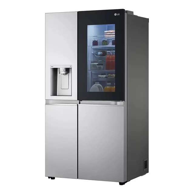 Heladera LG Sbs Gs66sxsc Inverter 570l Instaview Dispenser Color Gris