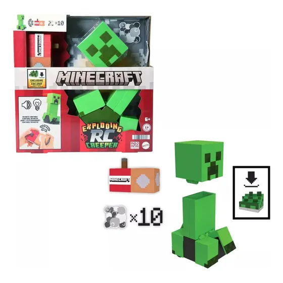 Minecraft Figura Creeper Explosivo Con Control Remoto
