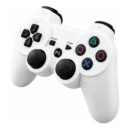 Control Inalámbrico Negro Compatible Windows Y Con Ps3 Blanco