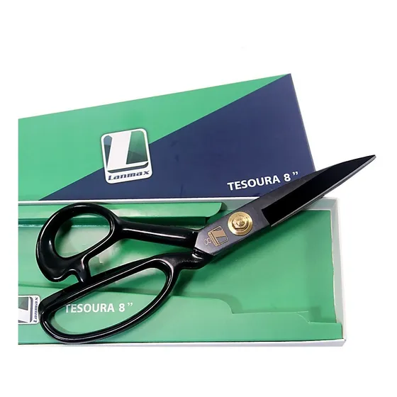 Tesoura Costura Titanium Profissional Alfaiate 8 Lanmax Cor Preto