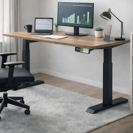 Mesa Com Regulagem De Altura Automática Preta