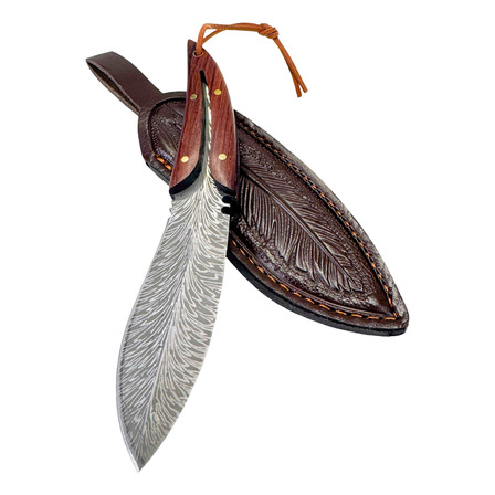 Faca De Caça Damasco Premium Carbono Pesca Bainha Couro Faca De Caça Damasco Premium Carbono Pesca Bainha Couro