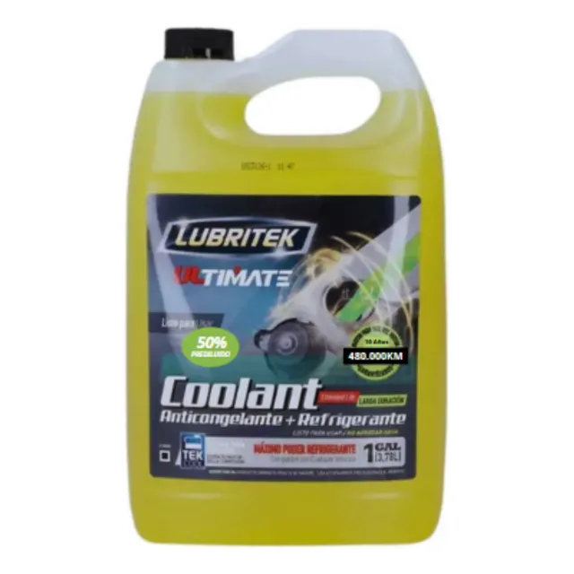 Coolant Refrigerante 50/50 Amarillo Lubritek 1 Galón