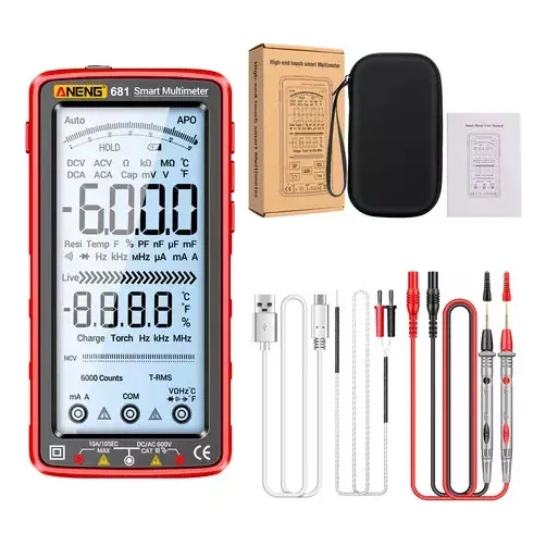Multimetro Smart Aneng 681 - Recargable, Ncv + Estuche