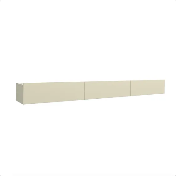 Nicho Parede Suspenso Sala 3 Gavetas Nobre 202cm Off White