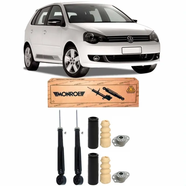 Par Amortecedor Traseiro Polo 2011 2012 Monroe + Kit
