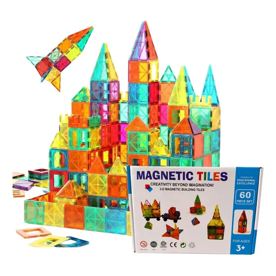 Juego De Bloques Magnéticos 3d Construcción 100pcs 100 Geometrica