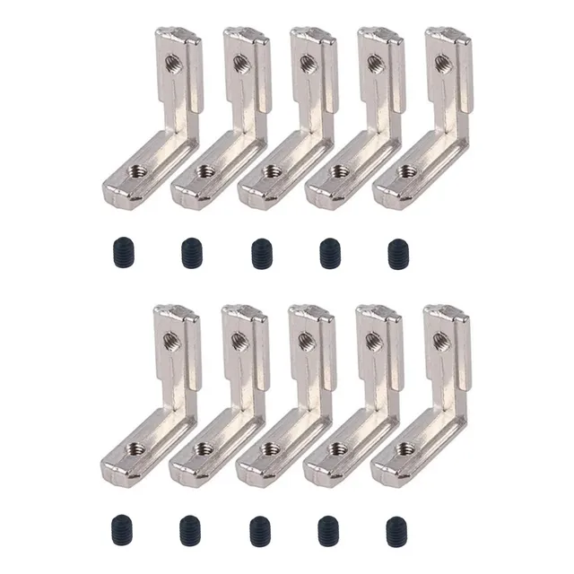 50 Escuadra L Para Perfil Aluminio 20 Mm Union Esquina 2020