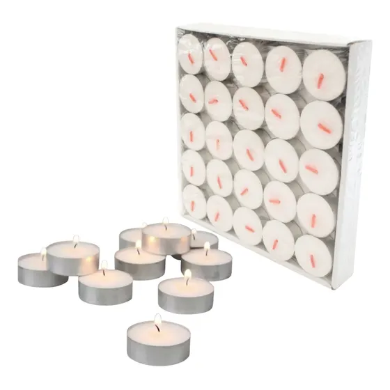 Velas De Té Pequeñas Sin Aroma Base D Metal Flotante  50pz.