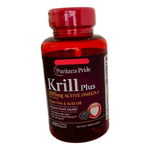 Krill Plus  1085mg  Active Omega 60softgels Puritan´s Pride Sin Sabor