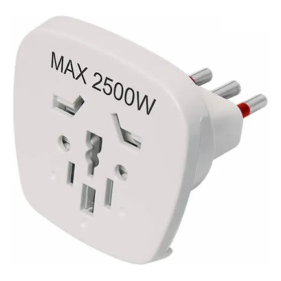 Adaptador De Corriente Universal A Tres En Línea Con Tierra